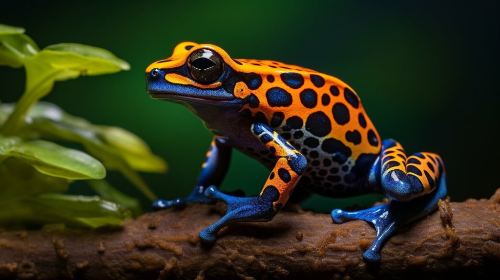 brightly colored poison dart frog
