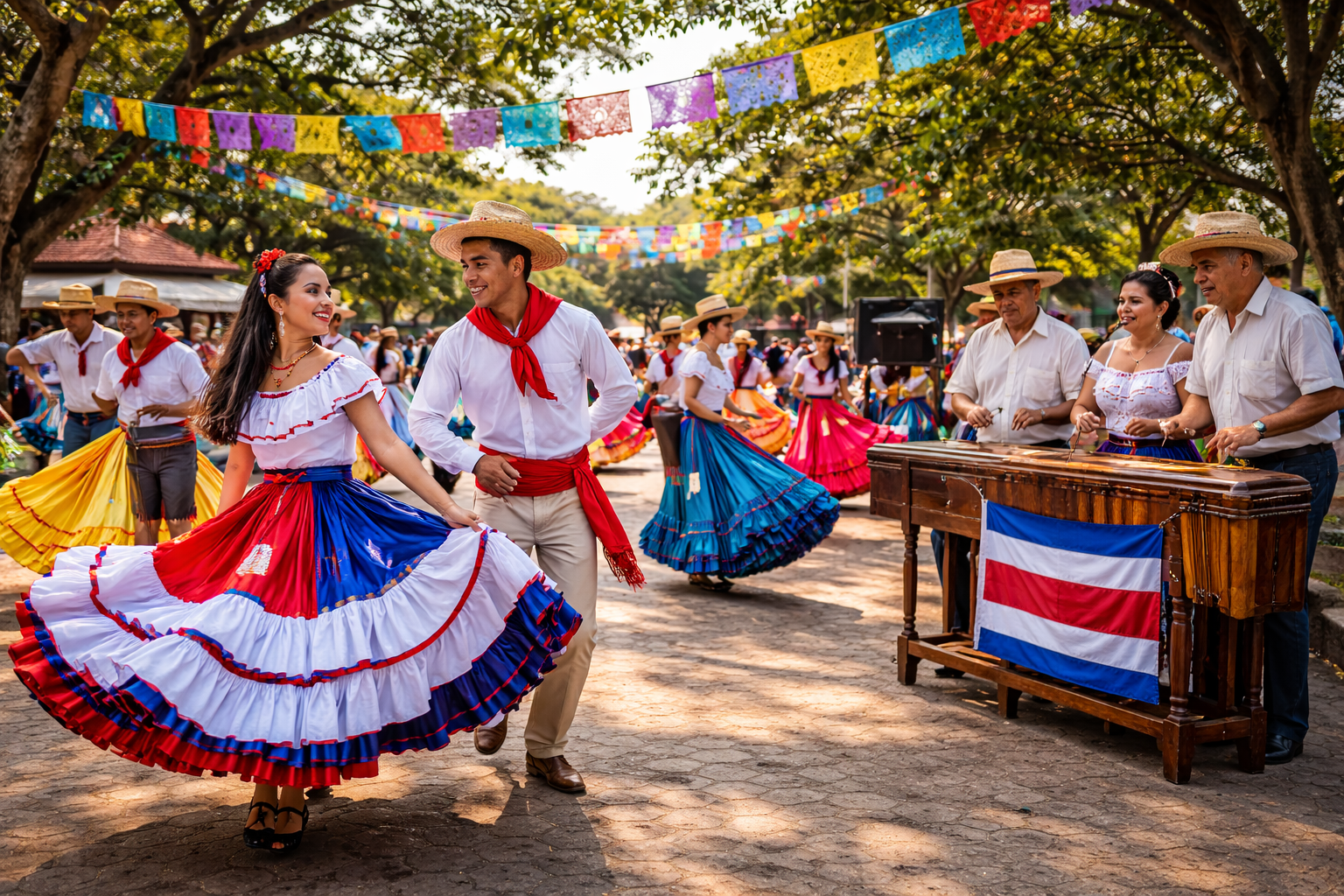 A traditional Guanacaste cultural celebration, where folkloric dance is performed