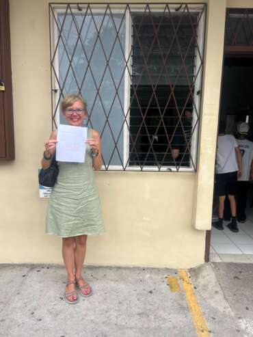 CRIE client after completing EBAIS registration in Costa Rica