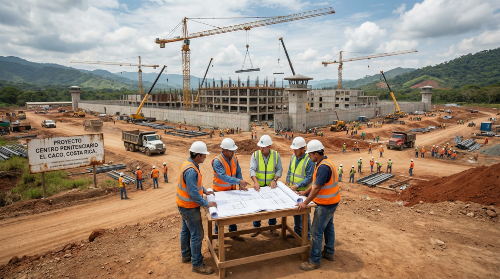 The construction site of the new El Caco maximum-security prison in Costa Rica.
