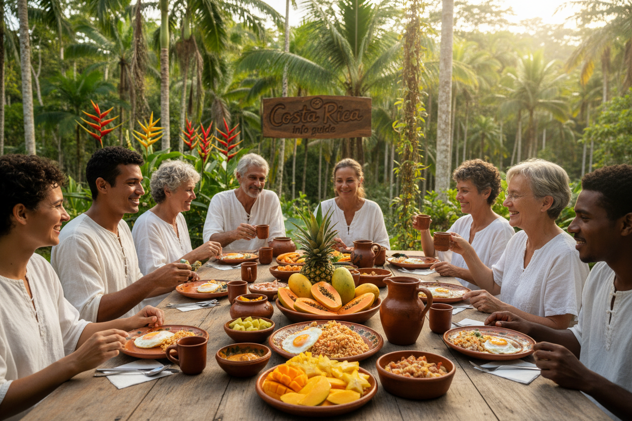 Costa Rican dining scene showcasing local dining etiquette and food customs