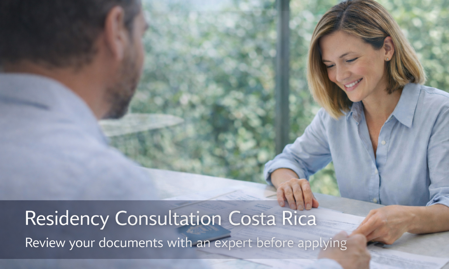 consultation reviewing immigration and legal documents in Costa Rica with an advisor