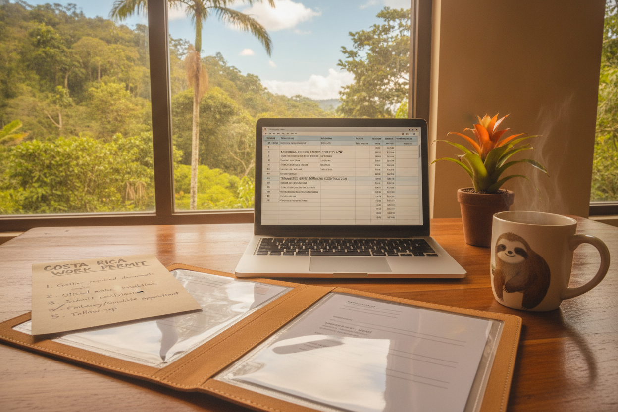 And inviting work desk in a cozy Costa Rican office