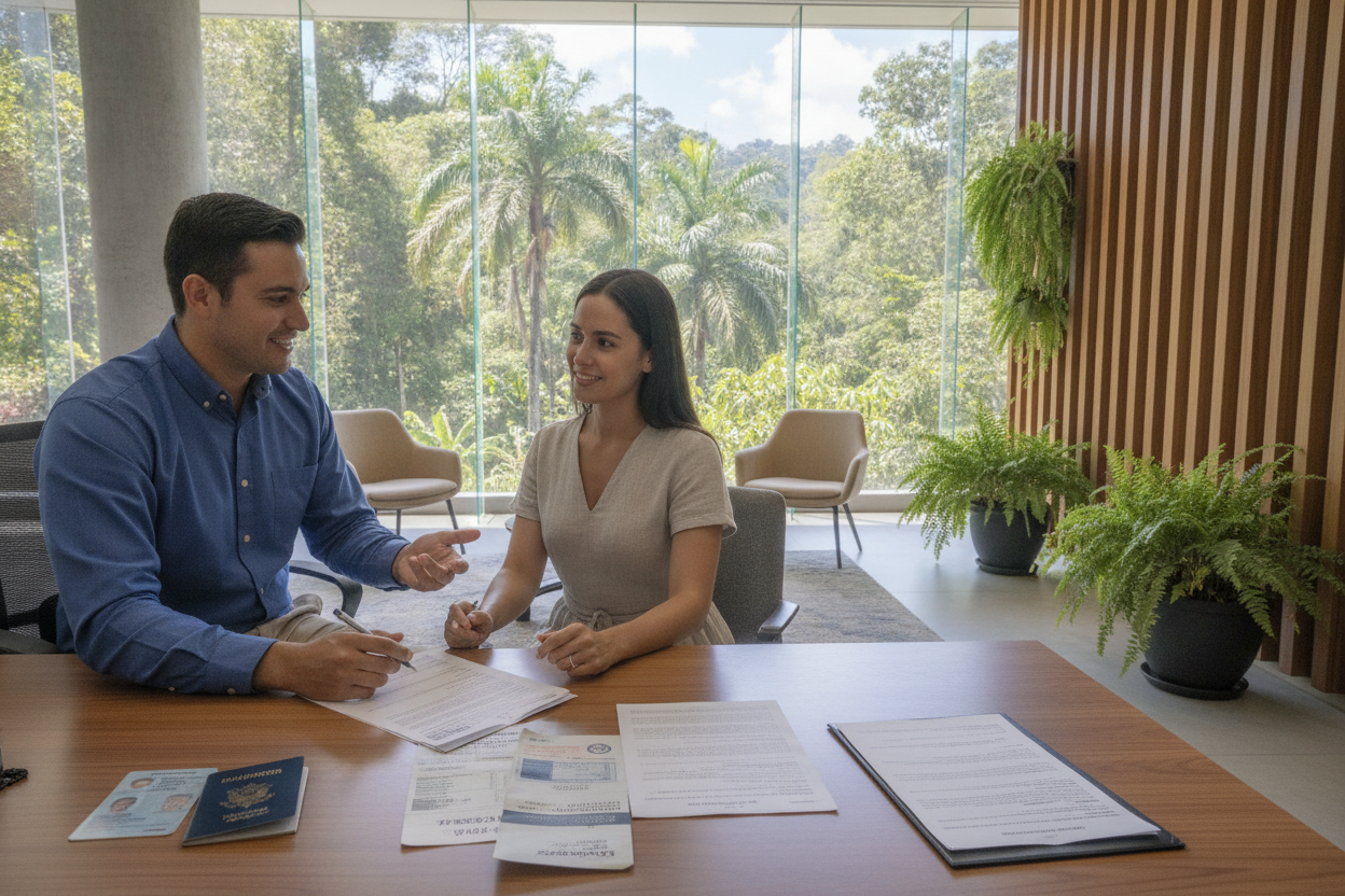 A Costa Rican bank interior, where supervised deposits are held
