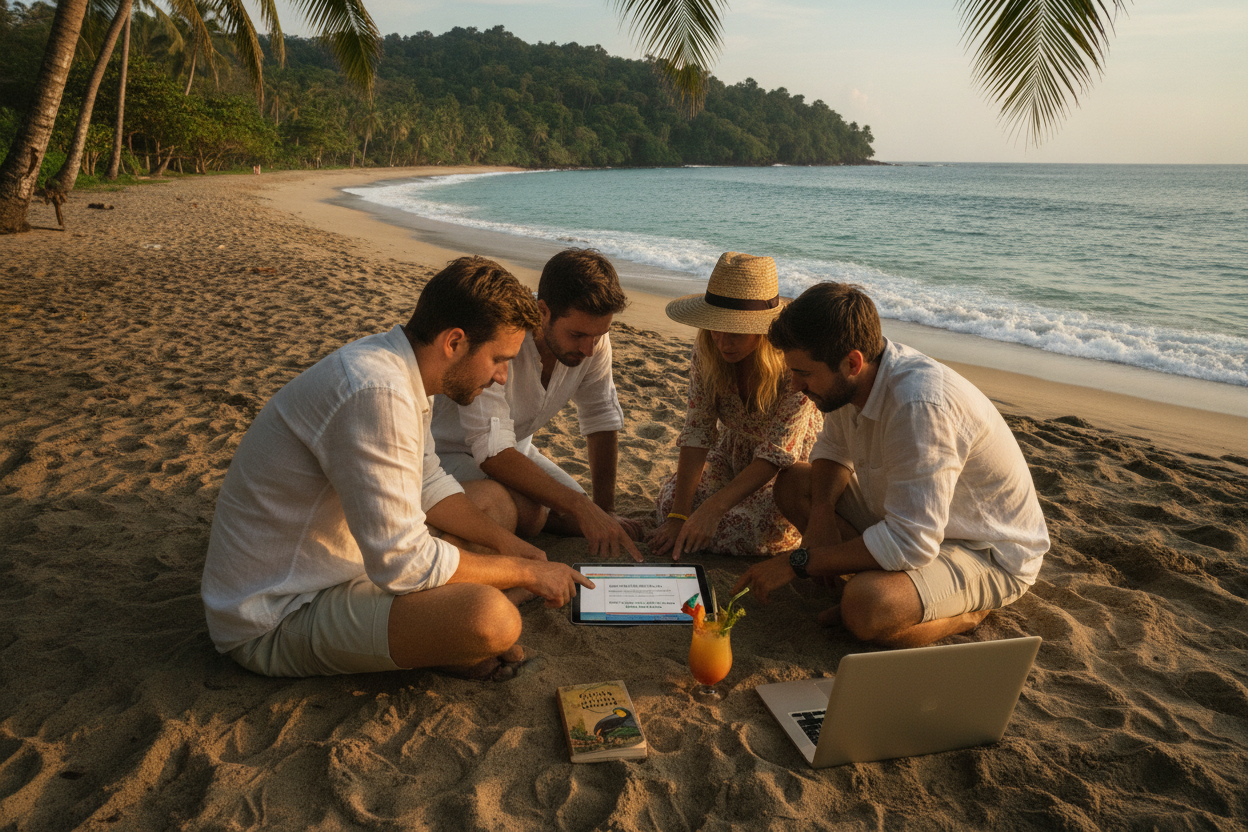 A Costa Rican beach at the end of the day