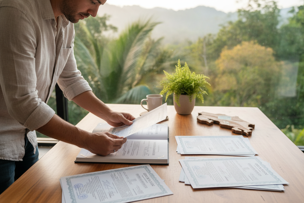 The documents a pensionado residency file needs, beyond the pension certification itself