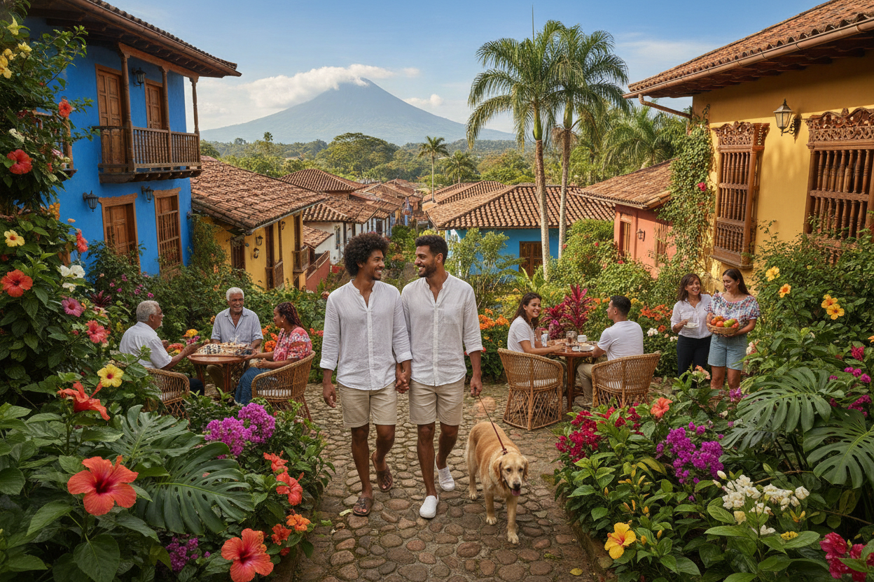 A diverse community gathering in Costa Rica