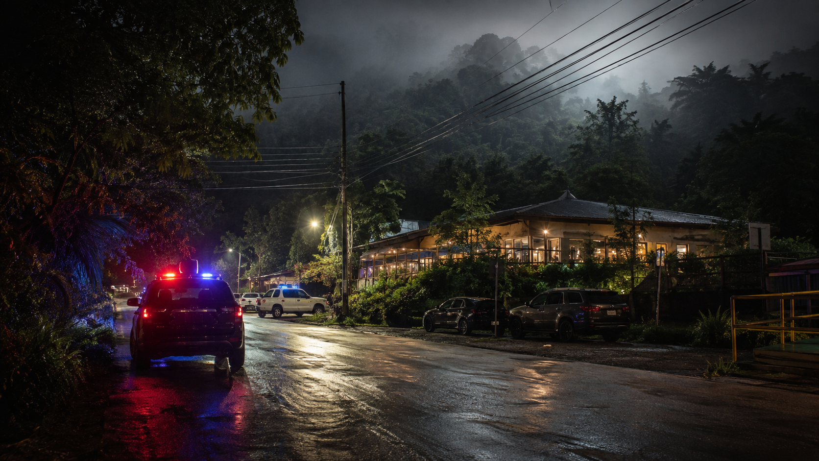 A respectful illustration of the overnight emergency response during the Monteverde bank siege.