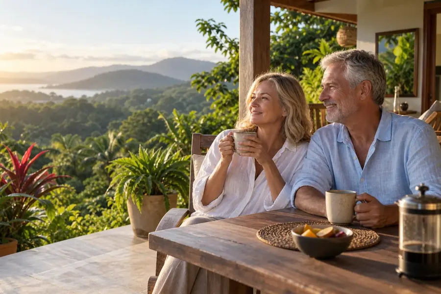 Retired couple enjoying a tropical Costa Rica home.