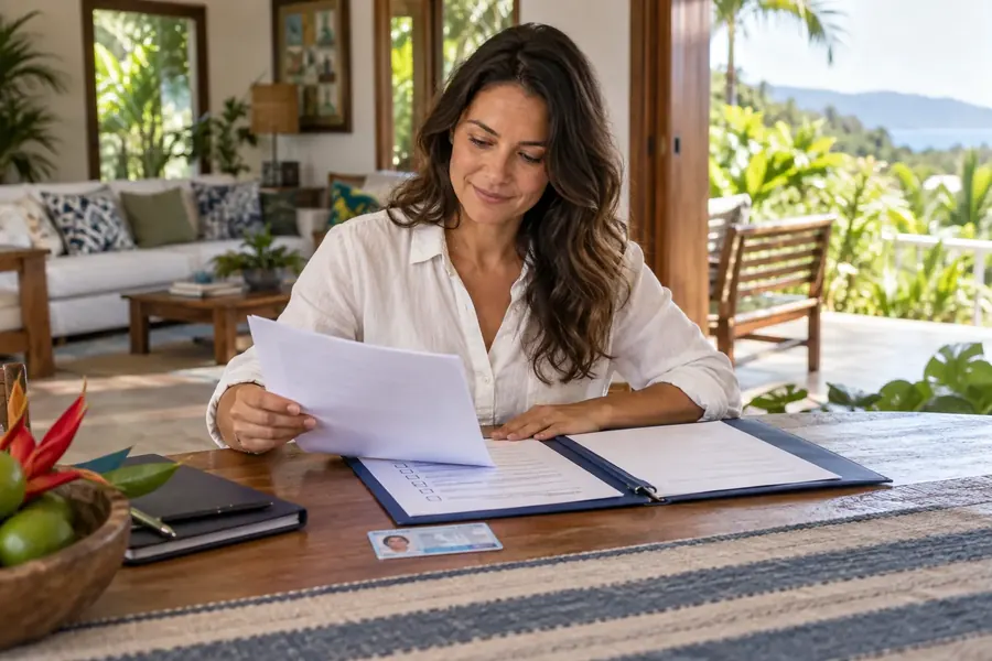 Resident reviewing a DIMEX renewal checklist.