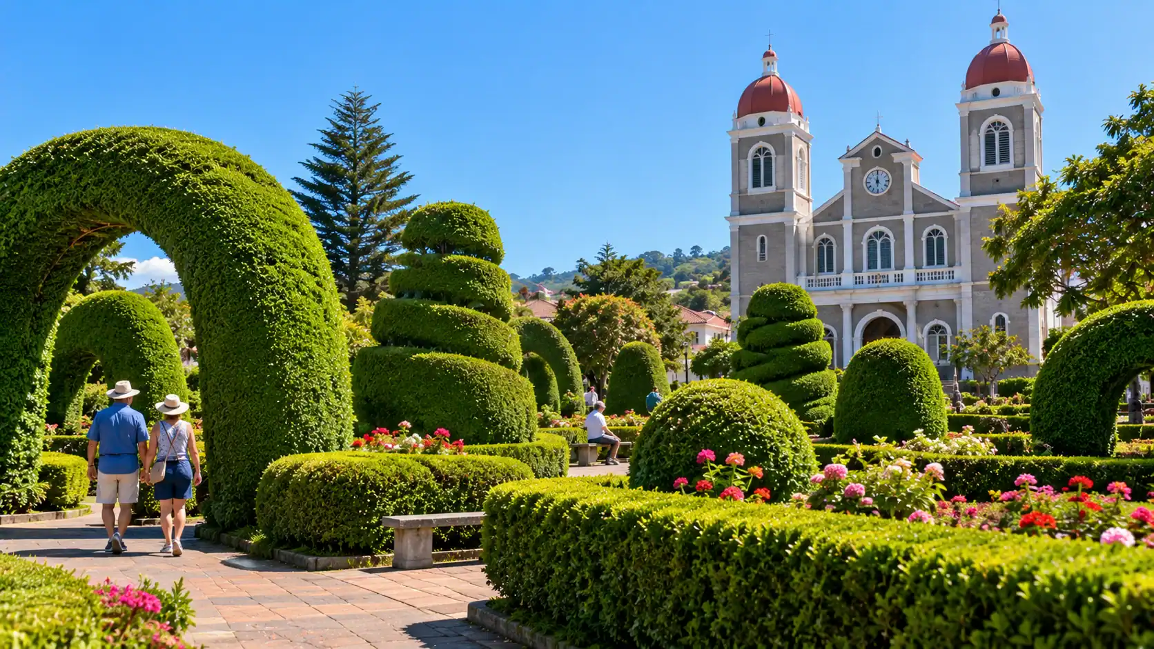 The topiary garden beside the church in Zarcero, Costa Rica